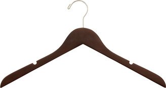 The Wooden Shirt Hanger w/ Notches Stained Birch Pkg/10