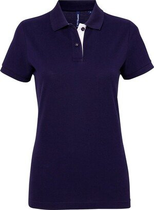 Asquith & Fox Asquith & Fox Womens/Ladies Short Sleeve Contrast Polo Shirt (Navy/ White)