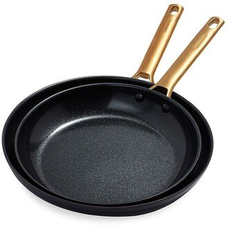 Reserve 2-Piece 10-Inch & 12-Inch Nonstick Ceramic & Stainless Steel Fry Pan Set