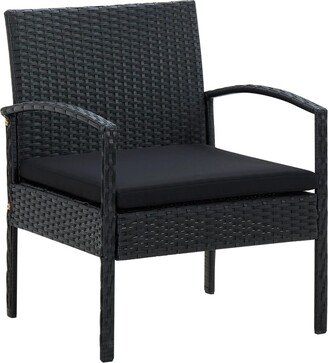 Patio Chair Patio Dining Chair for Deck Garden with Cushion Poly Rattan - 22.8