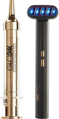 Glo24k 6-In-1 Beauty Therapy Wand Facial Device & 24K Express Non-Surgical Anti-Aging Facelift Cream-AA