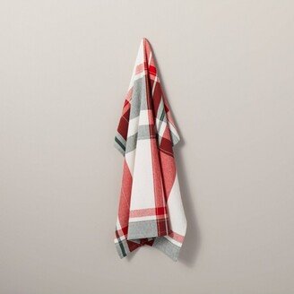 Festive Plaid Flour Sack Christmas Kitchen Towel Red/Green/Cream