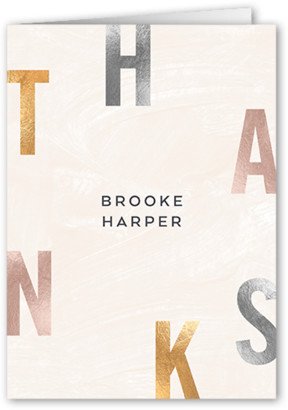 Thank You Cards: Standout Party Thank You Card, Beige, 3X5, Matte, Folded Smooth Cardstock