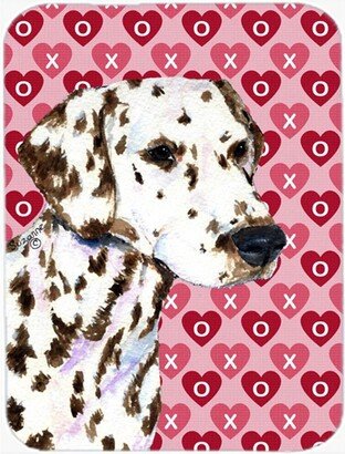 SS4469LCB Dalmatian Hearts Love & Valentines Day Portrait Glass Cutting Board