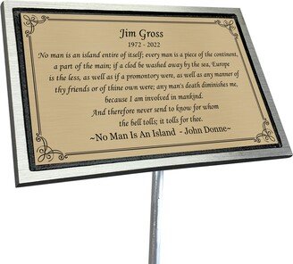 Custom Order Memorial Plaque, Grave Marker, Remembrance Outdoor, Indoor Cast Aluminum Plaque With Stake