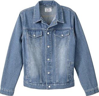 Silverts Big Tall Magnetic Closure Denim Jacket (Dark Wash) Men's Jacket