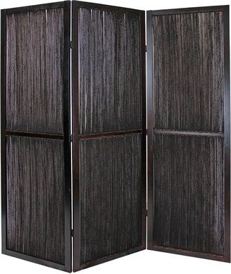 Yetta 72 x 72 Indoor Outdoor Folding Screen Room Divider, Handmade, Brown - 1 H x 72 W x 72 L Inches