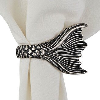 Mermaid Napkin Ring Set - Silver