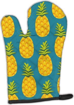 Pineapples on Teal Oven Mitt