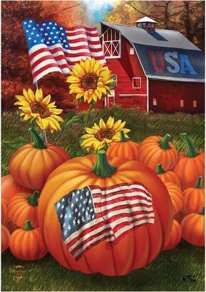 USA Pumpkins Fall Garden Flag Patriotic Autumn 18