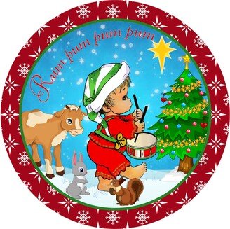 Little Drummer Boy Sign, Christmas Wreath Whimsical Attachment, Sweet Magnolia, Nonni