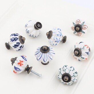 Pumpkin Ceramic Knobs Hand Painting Cabinet Drawer/For Ikea Drawers Dresser Knob Pull Handles