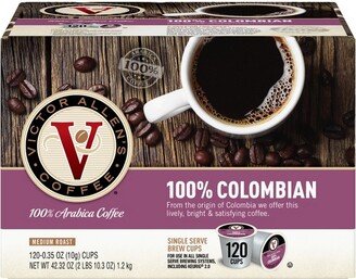 Victor Allen's Coffee 100% Colombian Single Serve Coffee Pods, 120 Ct