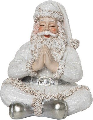 Resin 5 in. White Christmas Elegant Zen Santa Figurine