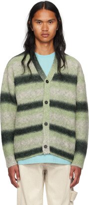 Green Striped Cardigan