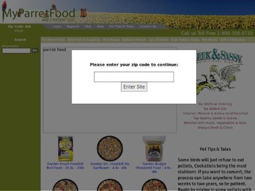 Myparrotfood.com Promo Codes & Coupons