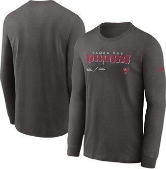 Men's Pewter Tampa Bay Buccaneers Infograph Lock Up Performance Long Sleeve T-shirt