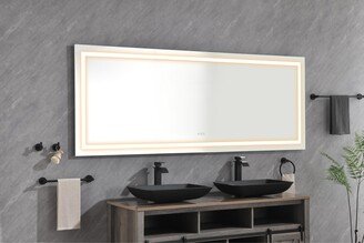 Interbath 84*32 LED Lighted Bathroom Wall Mounted Mirror - White