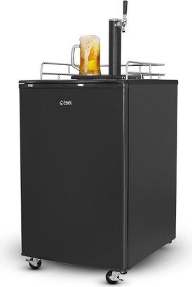 Beer Kegerator, 6.1 Cu. Ft. Beer Machine with 2-Shelf Fridge, Black