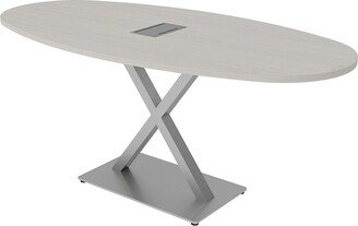 Skutchi Designs, Inc. 6 Person Conference Room Table X Base Boval Shape Electrical Unit