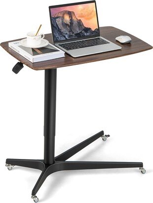 Mobile Standing Desk Pneumatic Adjustable Overbed Table - 36'' x 19''