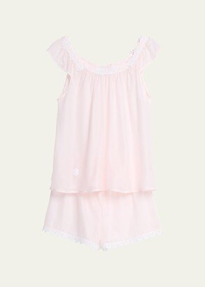 Celestine Kiana Lace-Trim Cotton Shorty Pajama Set