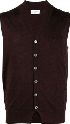 V-neck wool vest-AA