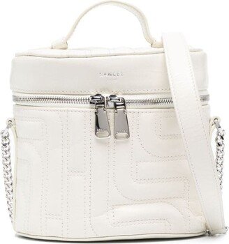 Zip-Up Leather Bucket Bag