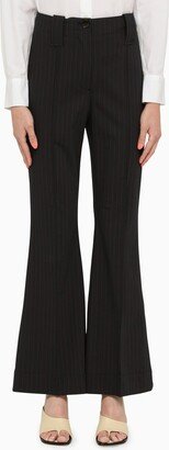 Pinstriped flared trousers