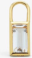 Womens White Baguette 18ct Yellow Gold-plated Vermeil Sterling Silver ear Charm