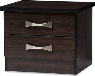 Colburn Modern And Contemporary 2 - Drawer Wood Storage Nightstand Bedside Table - Dark Brown Finish