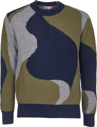 Abstract Pattern Printed Crewneck Jumper