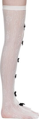 Nodress White Bow Lace High Socks