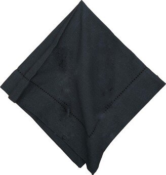 Hemstitch Solid Black Napkin, Set of 6