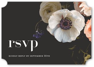 Rsvp Cards: Outdoor Blossoms Wedding Response Card, Black, Pearl Shimmer Cardstock, Ticket