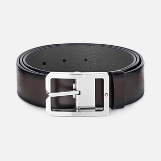 Brown/gray 35 Mm Reversible Leather Belt