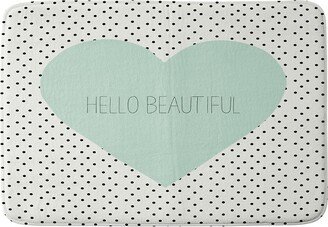 Allyson Johnson Hello Beautiful Heart Cushion Bath Mat Mint