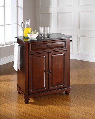 Crosley Furniture Cambridge Solid Black Granite Top Portable Kitchen Island in Vintage Mahogany Finish - N/A