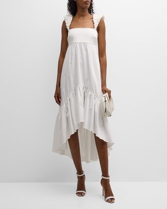 Natalia Ruffled Empire High-Low Midi Dress