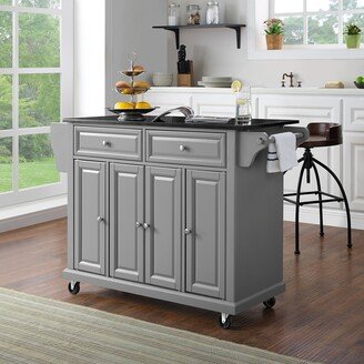 Crosley Furniture Solid Black Granite Top Kitchen Island - 51.5 W x 18 D x 34 H