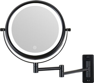 JimsMaison 8 inch Double-Sided Wall Mounted 10X LED Magnifying Bathroom Mirror