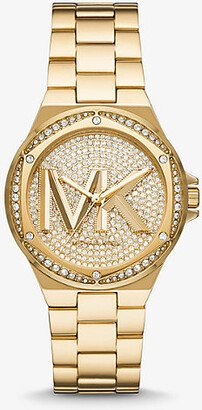 Lennox Pavé Logo Gold-Tone Logo Watch