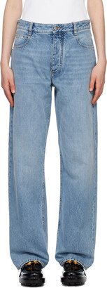 Blue Straight-Leg Jeans-AK