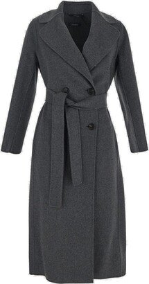 'S Max Mara Belted Long-Sleeved Coat-AL