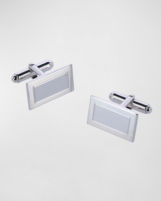 Men's Sterling Silver Rectangle Cufflinks