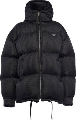 Re-Nylon hooded padded jacket