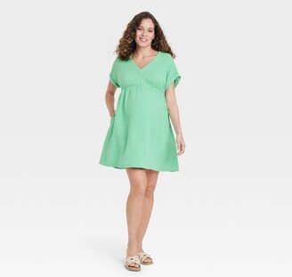 hort leeve Gauze Mini Maternity Empire Waist Dress - Isabel Maternity by Ingrid & Isabel™