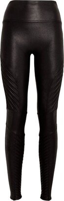 Faux Leather Moto Leggings-AA