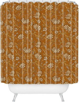 Holli Zollinger Kalami Floral Shower Curtain Yellow