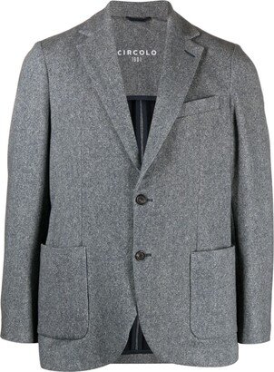 Single-Breasted Notched-Lapels Blazer-AA